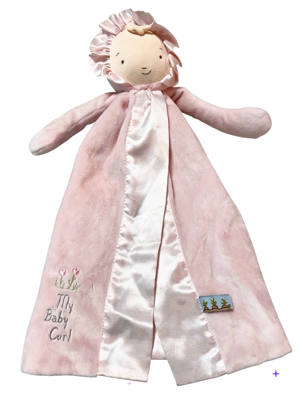 RETIRED Bunnies By The Bay Baby Curl Buddy Lovey Blanket